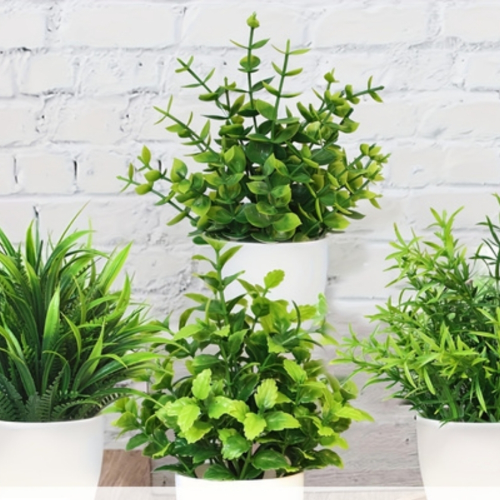 Set of 4 Mini Fake Plants